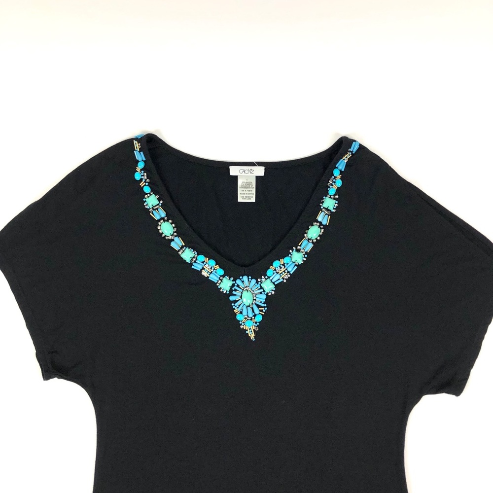Cache Turquoise Beaded Top - Picture 4 of 8